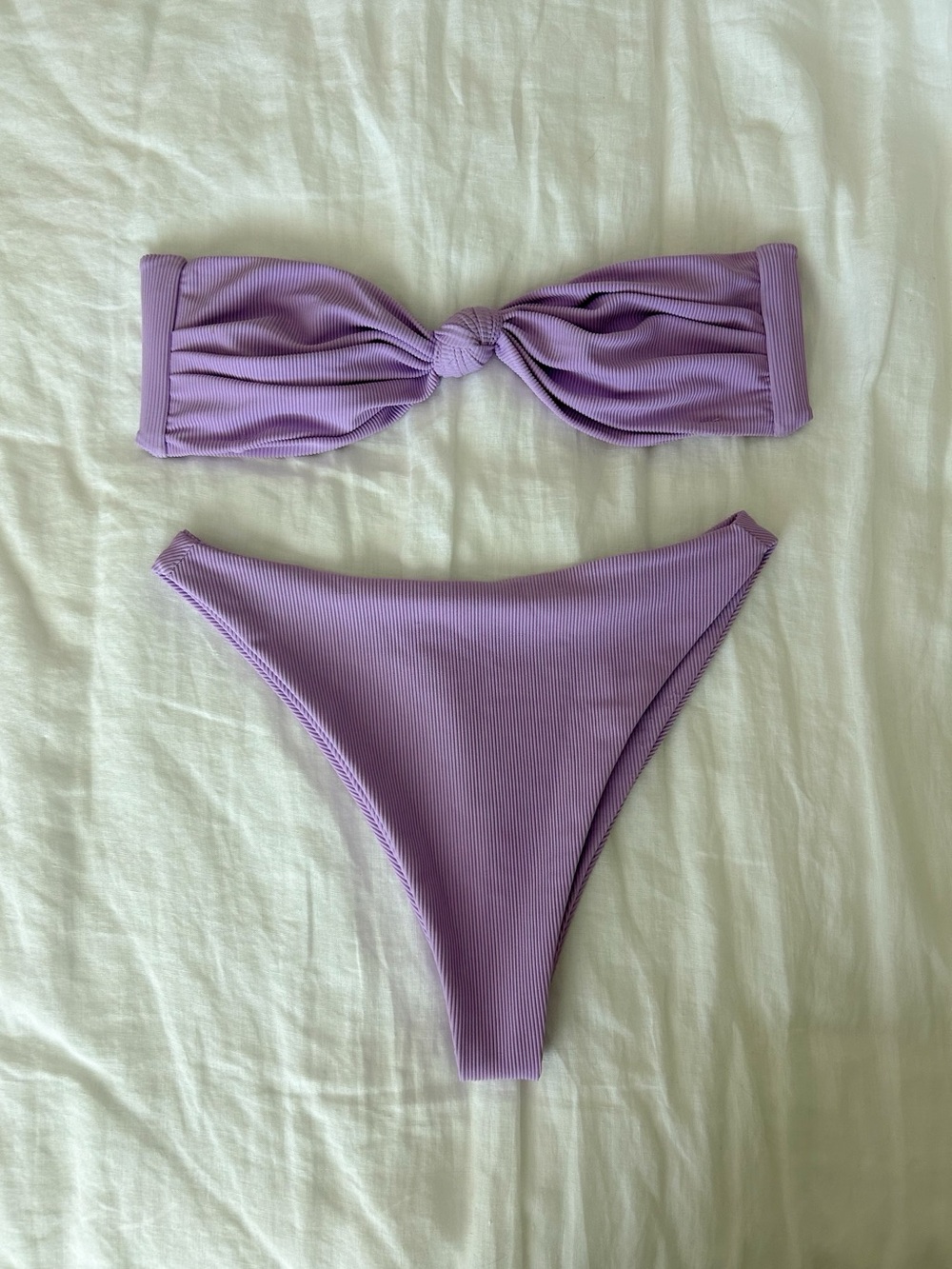 Skatie purple ribbed bikini
